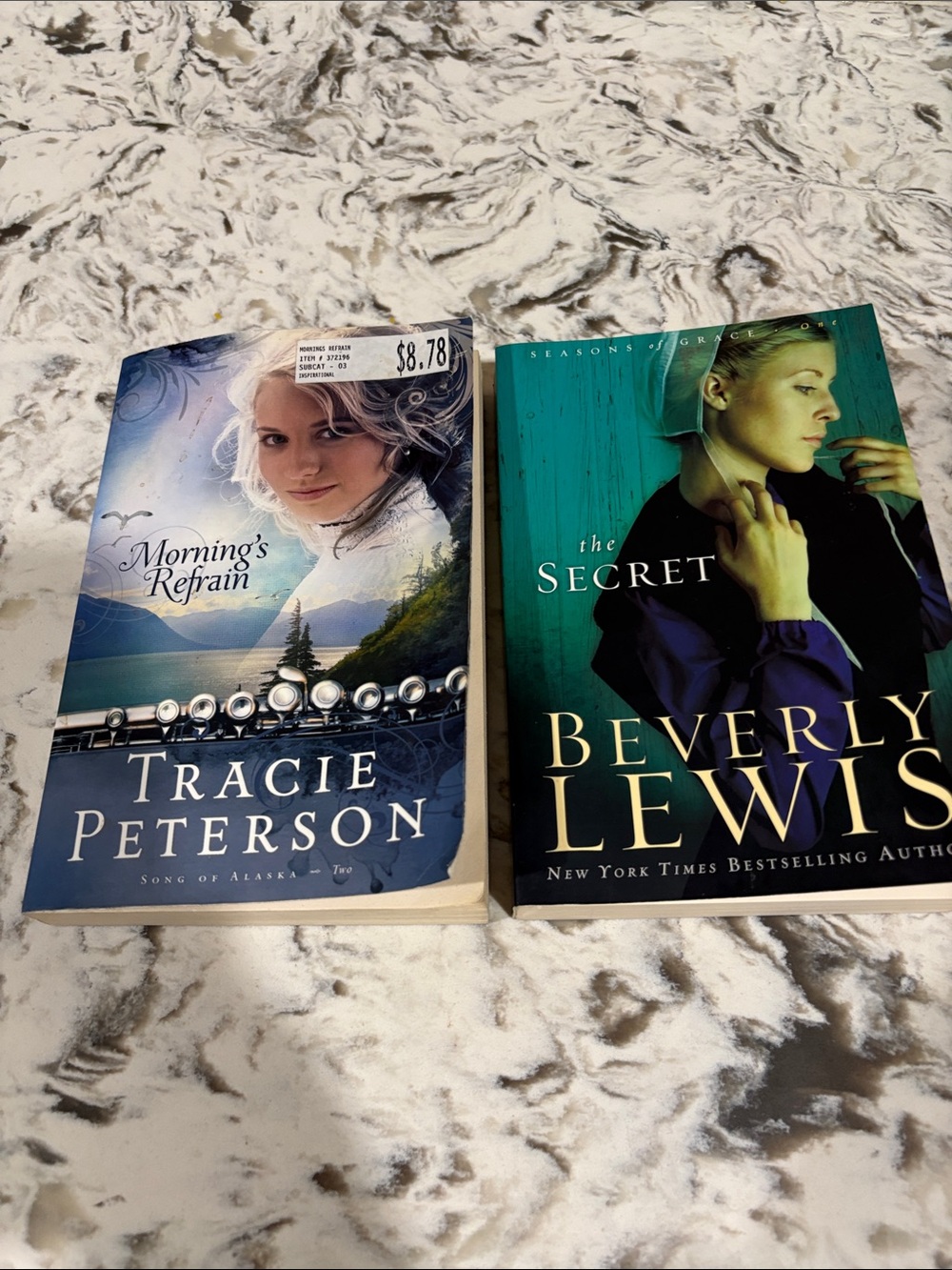 2 novels: Morning's Refrain by Tracy Peterson and the secret by Beverly Lewis